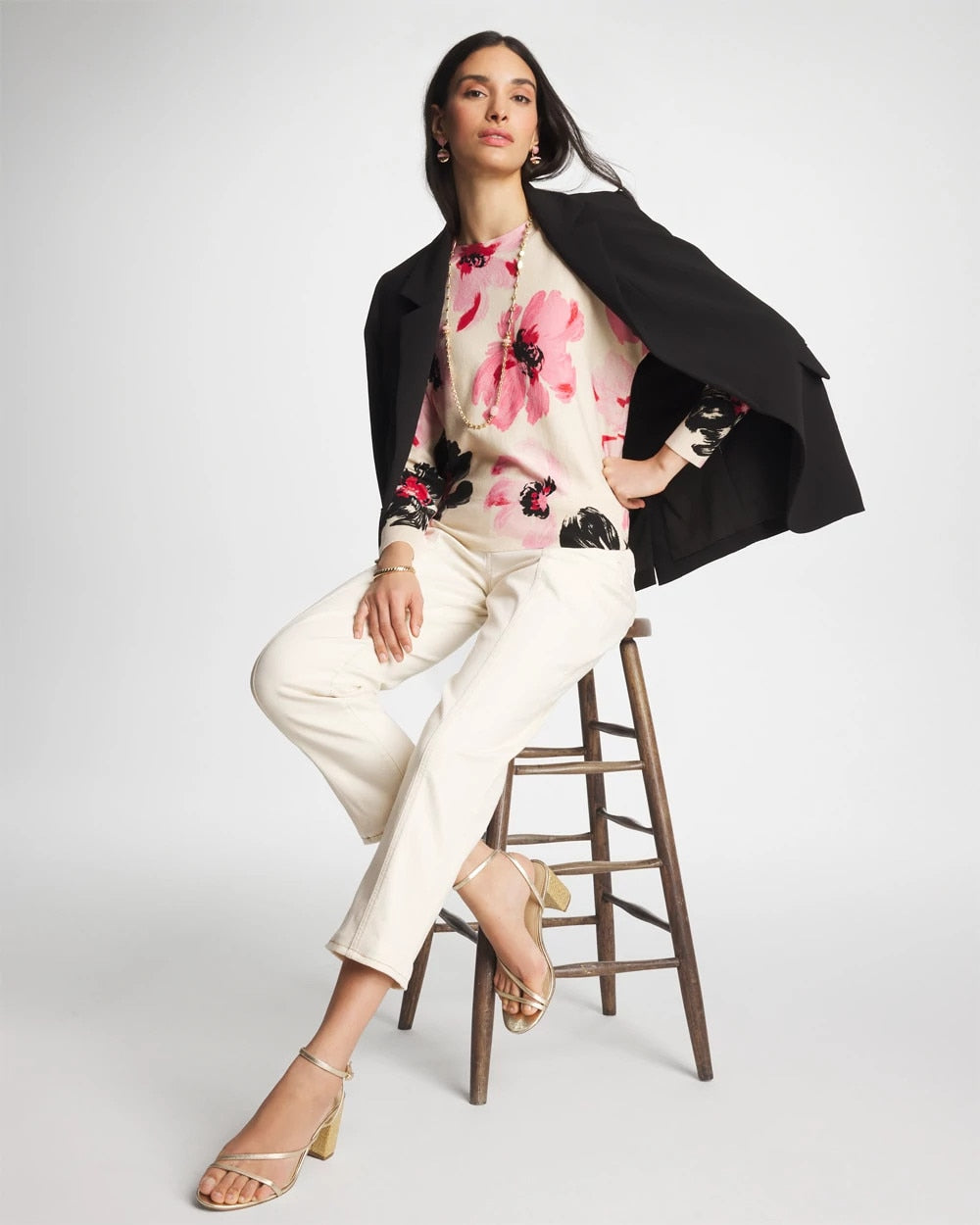 Chico's For Sale Sweet Blossom Printed Bateau Dolman Pullover