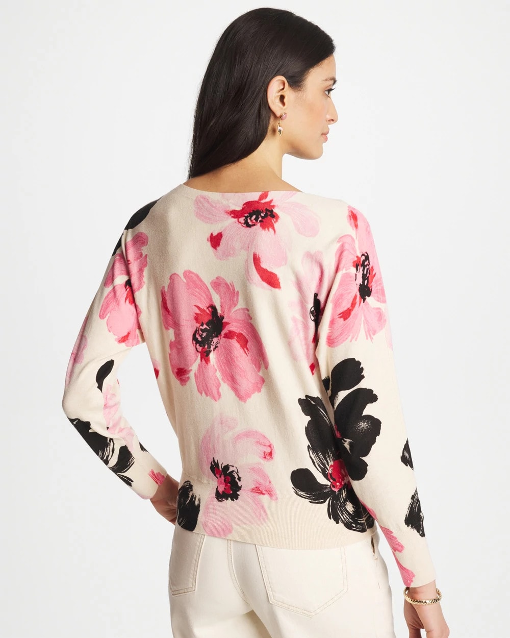 Chico's For Sale Sweet Blossom Printed Bateau Dolman Pullover