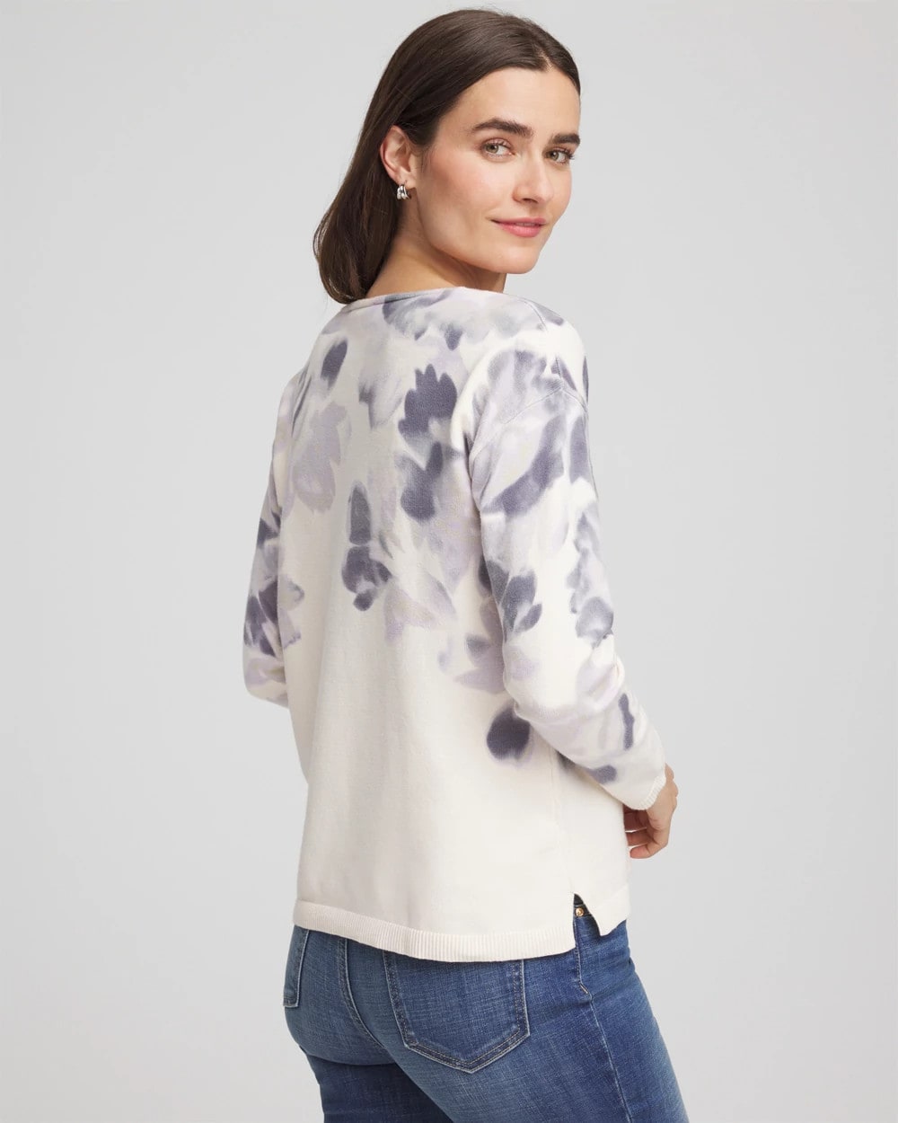 Chico's Online Multi Printed V-Neck Sweater