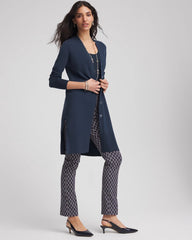 Chico's Sale Passport Blue Novelty Duster Button Cardigan