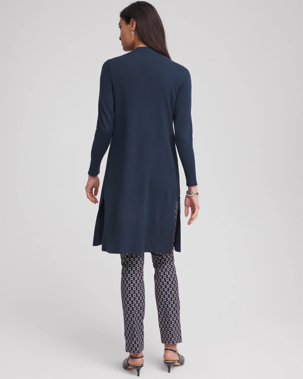 Chico's Sale Passport Blue Novelty Duster Button Cardigan
