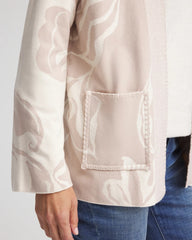 Chico's Discount English Cream Abstract Bloom Cardigan