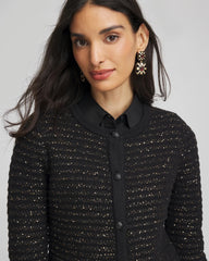 Chico's On Sale Black Shine Cropped Cardigan