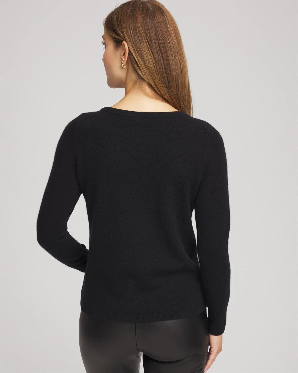 Chico's For Sale Black Embellished Cashmere Pullover Sweater