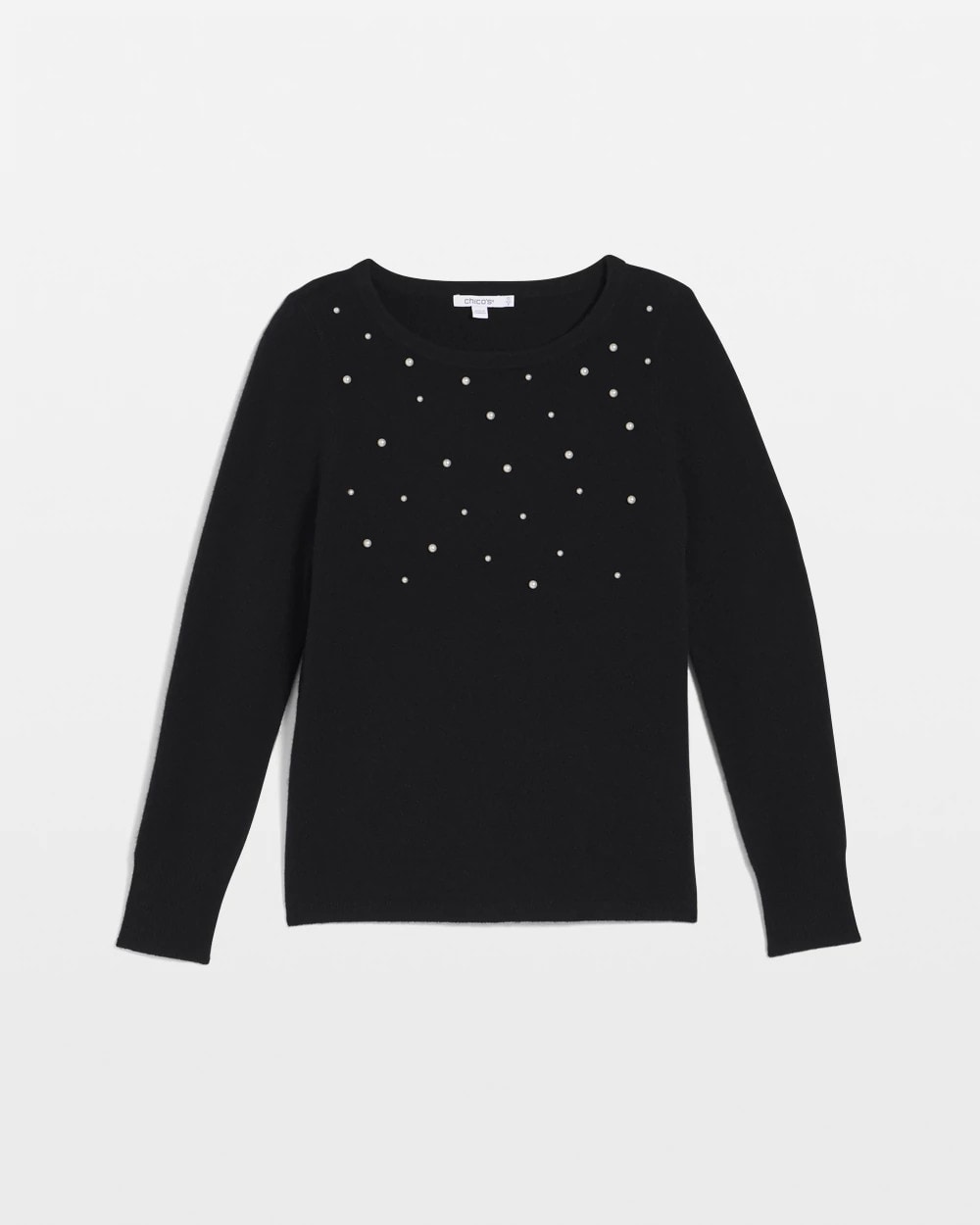 Chico's For Sale Black Embellished Cashmere Pullover Sweater