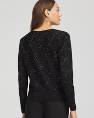 Chico's On Sale Black Ella Embellished Dolman Pullover Sweater