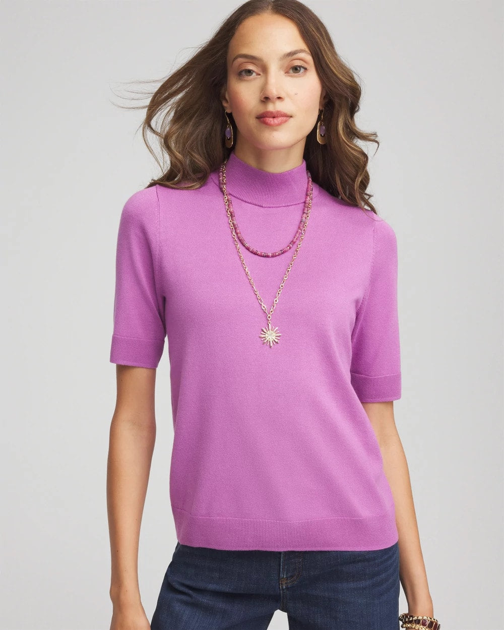 Chico's For Sale Gooseberry Ella Elbow Sleeve Mockneck Sweater