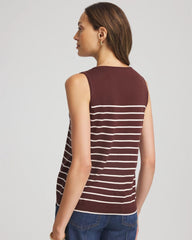 Chico's Discount Cacao Ella Striped Sweater Tank