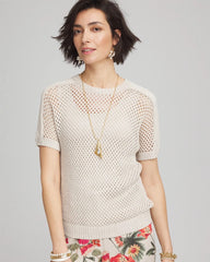 Chico's Outlet River Rock Dolman Sleeved Sweater Tee
