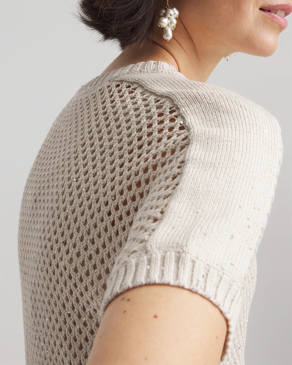 Chico's Outlet River Rock Dolman Sleeved Sweater Tee