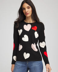 Chico's For Sale Black V-Day Multi-Heart Pullover
