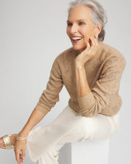 Chico's On Sale Champagne Fizz Jacquard Mockneck Pullover