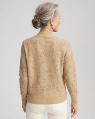 Chico's On Sale Champagne Fizz Jacquard Mockneck Pullover