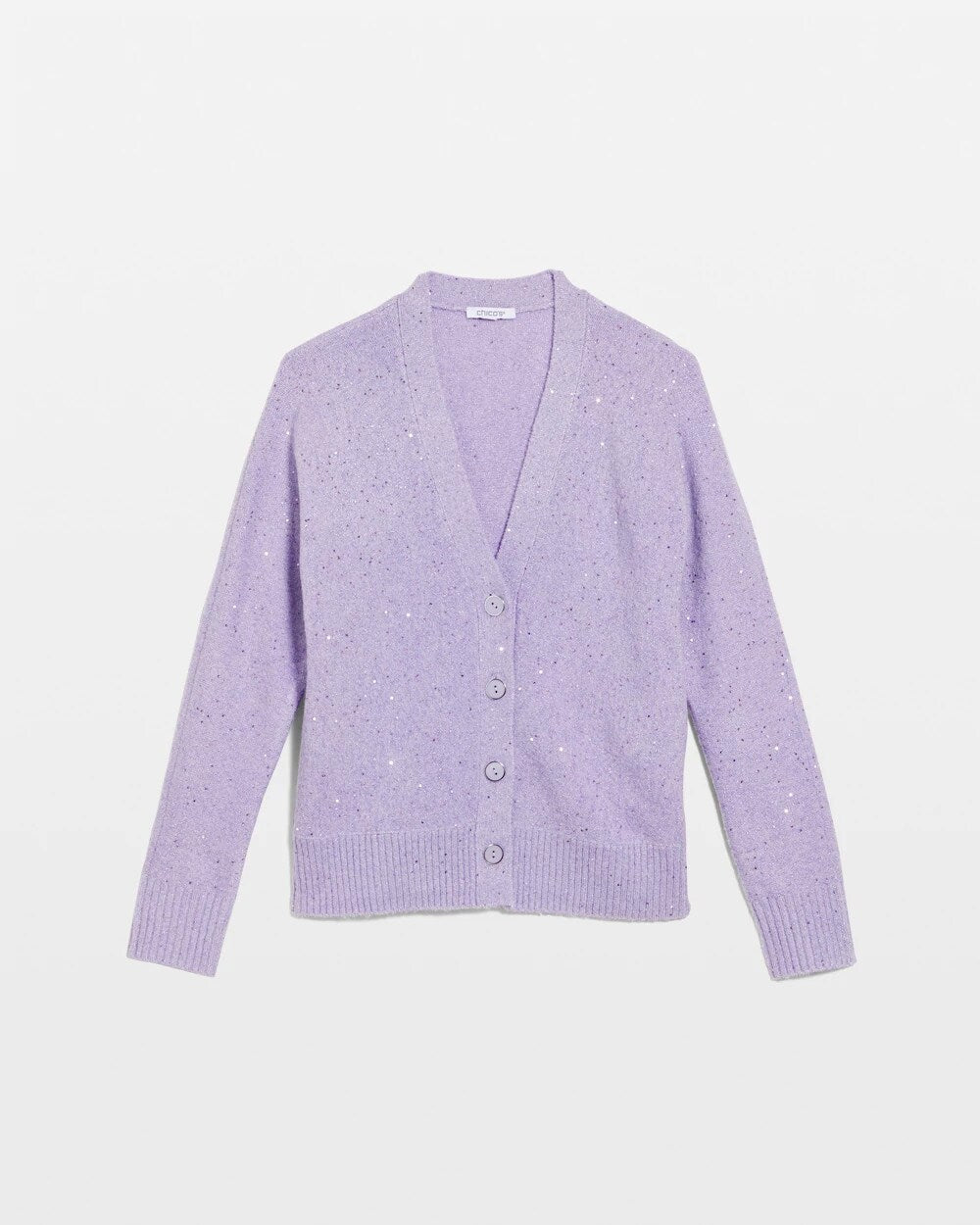 Chico's For Sale Lilac Mist Shine Boyfriend Cardigan
