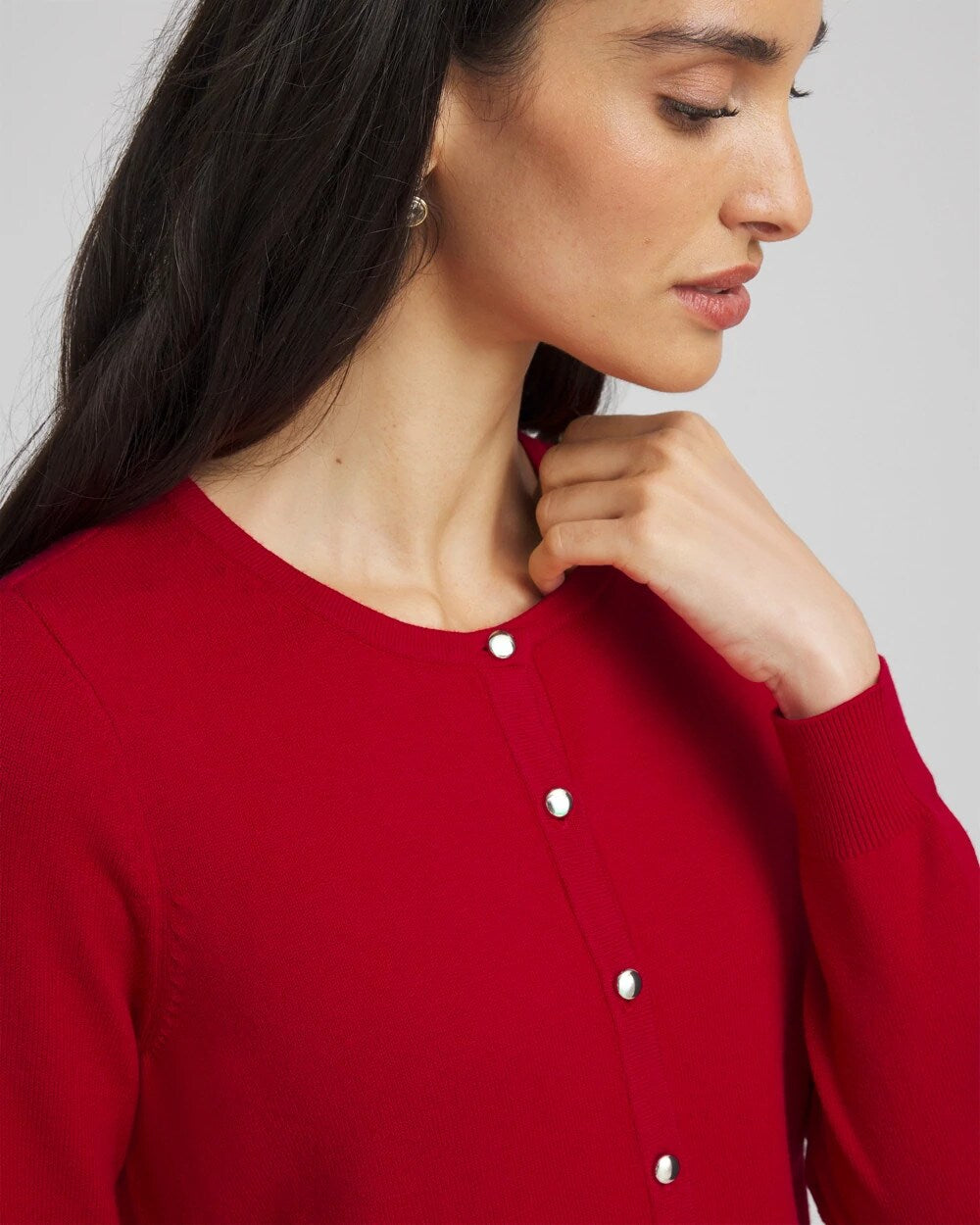 Chico's For Sale Carmine Red Crewneck Cardigan