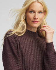 Chico's Outlet Night Bloom Metallic Ribbed Pullover