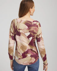 Chico's On Sale Purple Royale Ella Ocean Glitz Boatneck Sweater