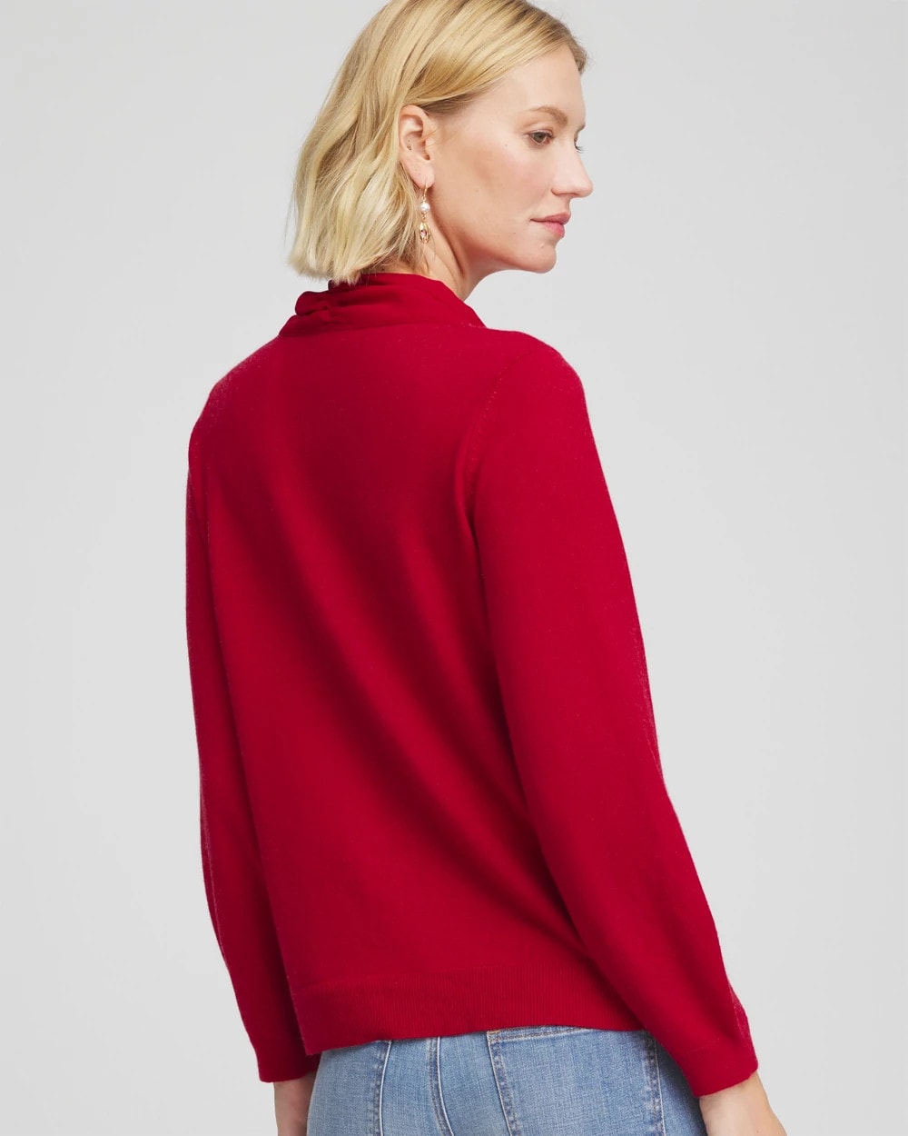 Chico's Online Carmine Red Bow-Detailed Sweater