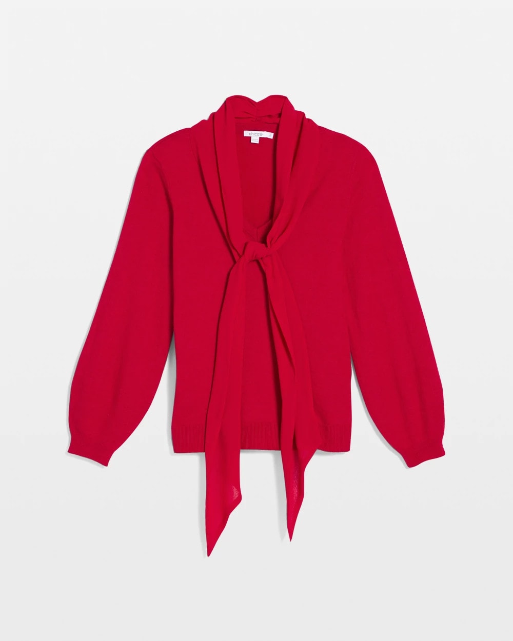 Chico's Online Carmine Red Bow-Detailed Sweater