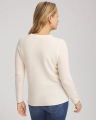 Chico's Outlet Cream Crewneck Cashmere Pullover Sweater