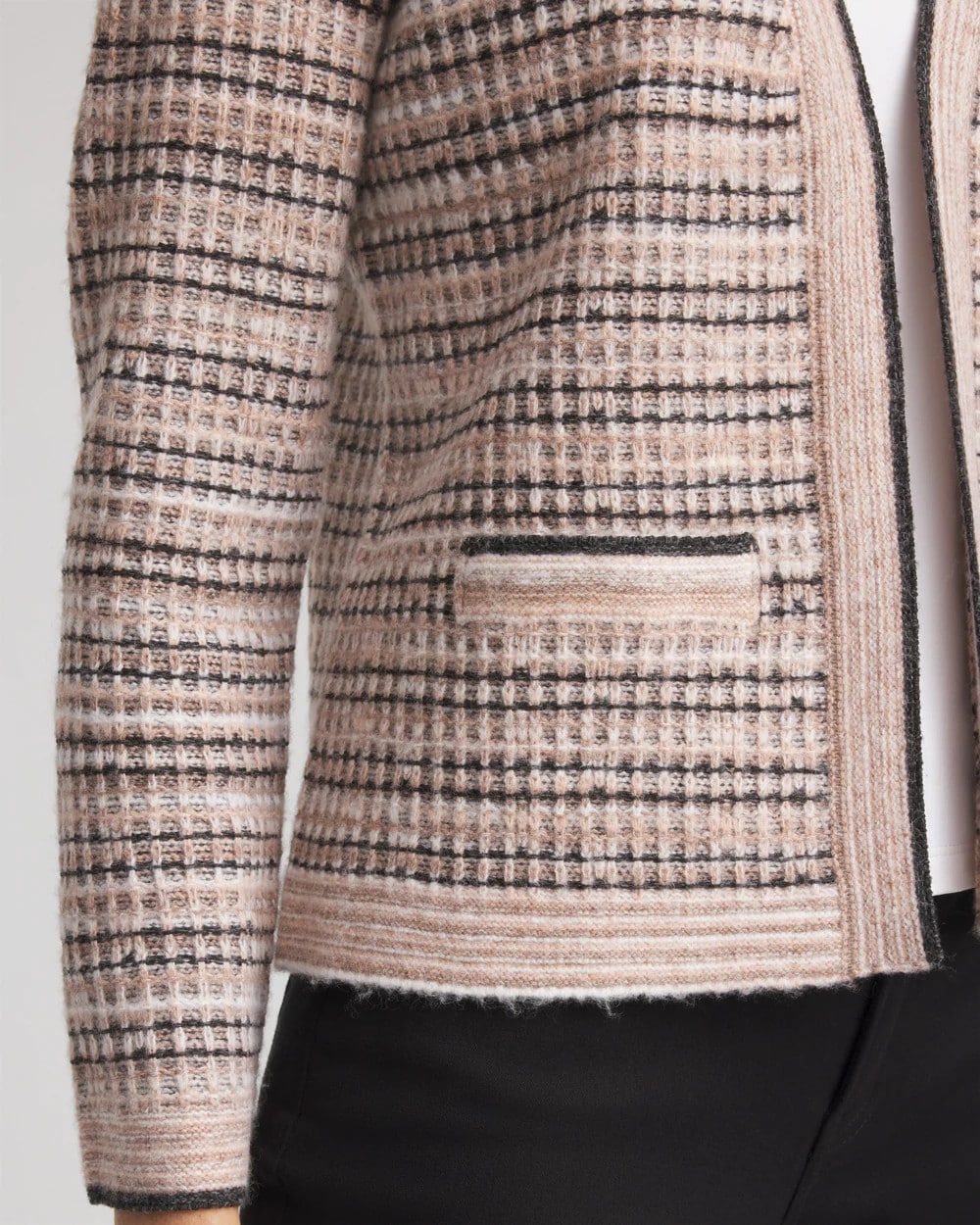 Chico's On Sale Black Sunset Abstract Sweater Jacket