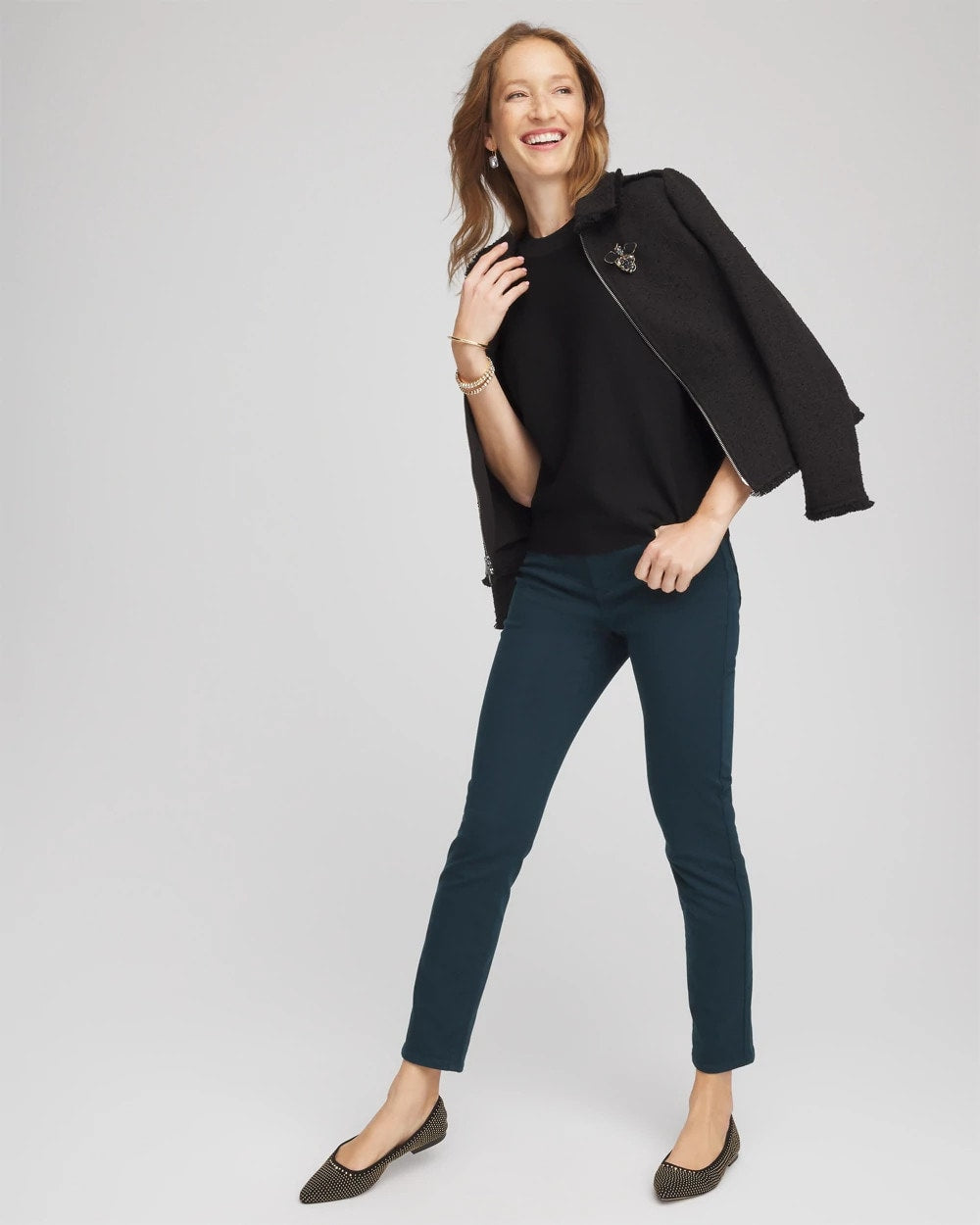 Chico's For Sale Black Dolman Sleeve Crew Neck Pullover Sweater