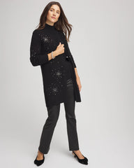 Chico's Discount Black Rhinestone Embellished Cardigan