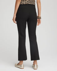 Chico's Sale Black Bi-Stretch Flared Button-Hem Cropped Pants