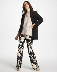 Chico's Outlet Black Shadow Blossom Matte Jersey Pants