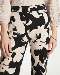 Chico's Outlet Black Shadow Blossom Matte Jersey Pants