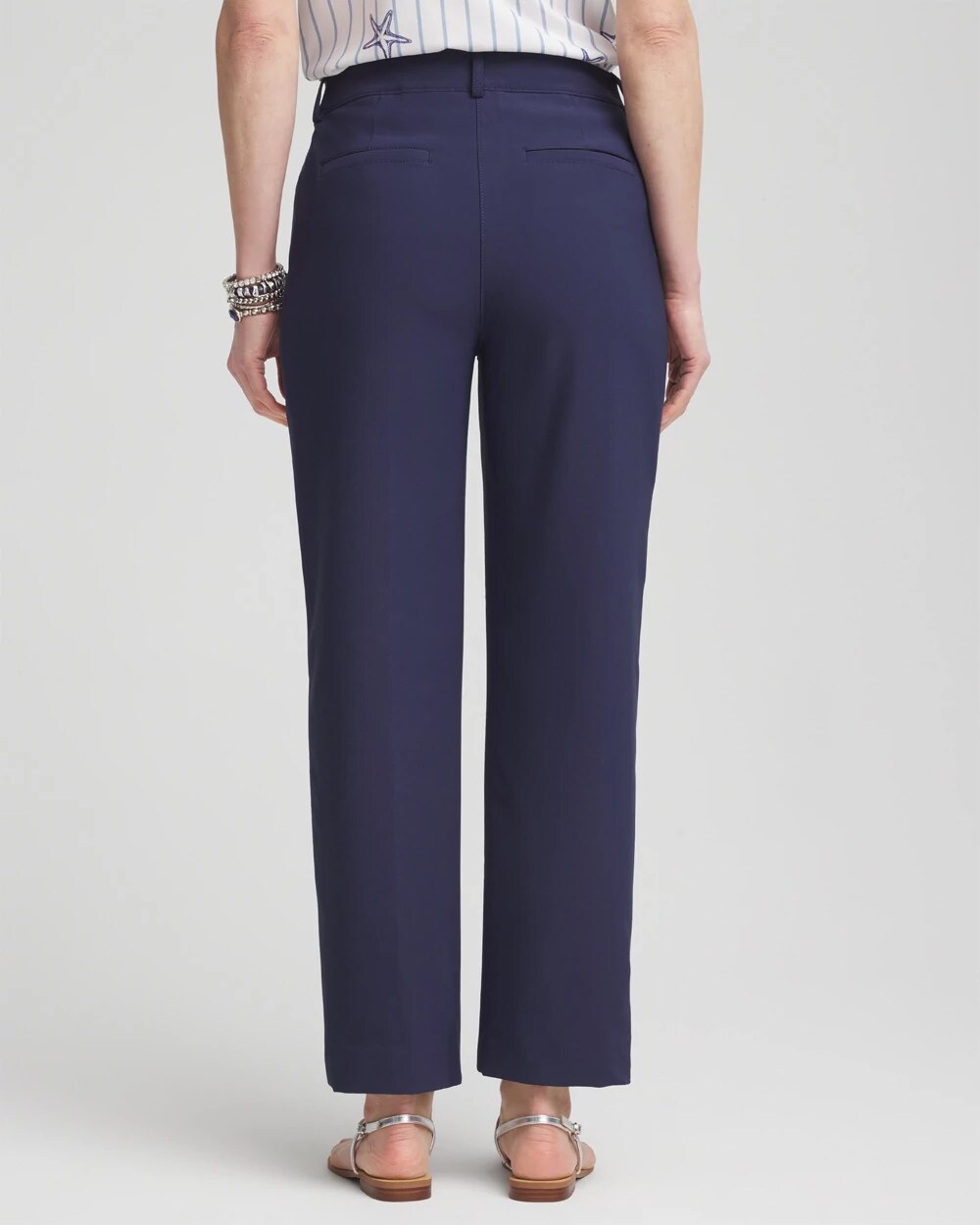 Chico's Outlet Passport Blue Fly Front Ankle Pants
