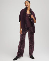 Chico's Discount Night Bloom Crushed Velvet Wide-Leg Pants
