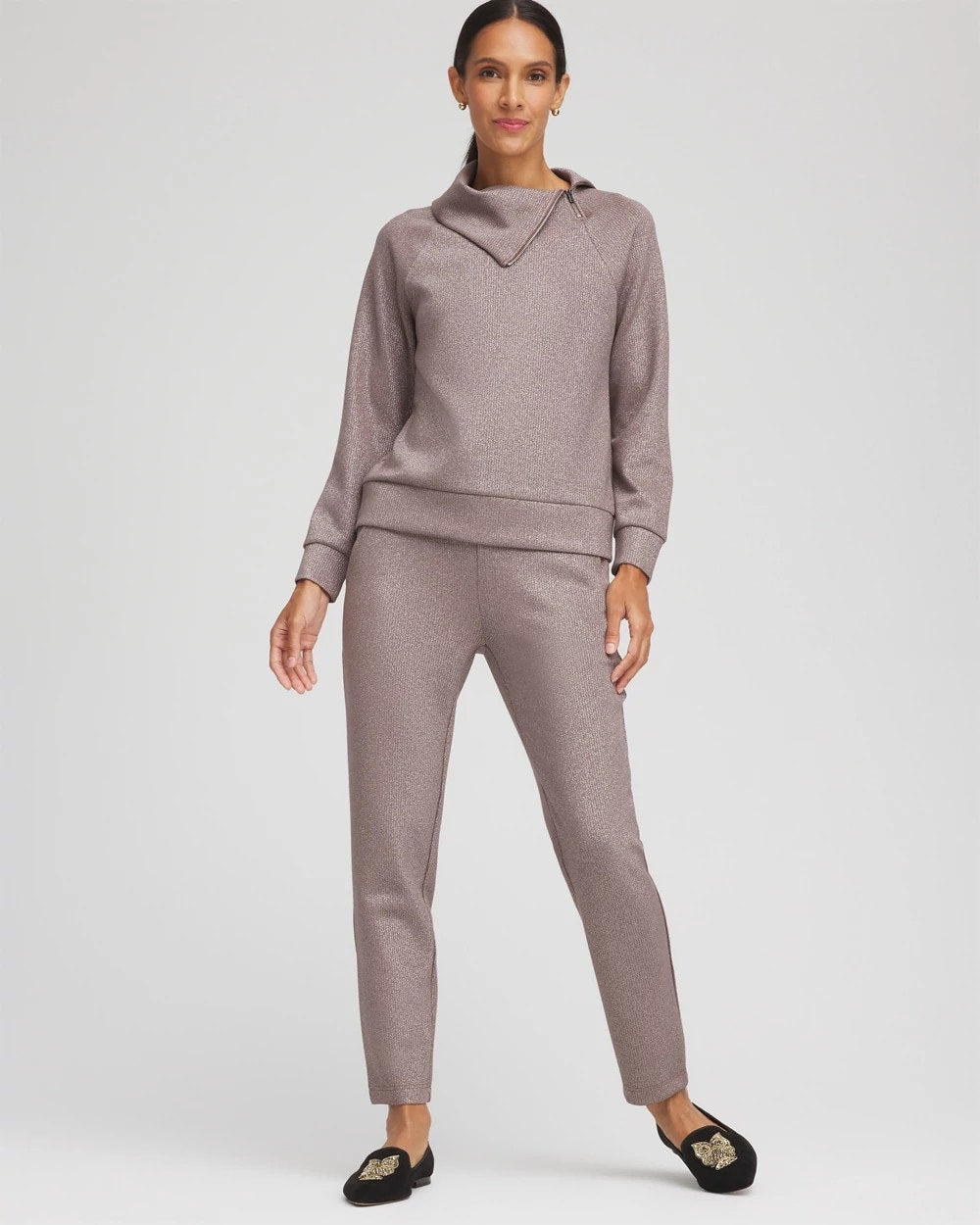 Chico's Outlet Walnut Zenergy® Sparkle Tapered Ankle Pants