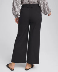 Chico's Sale Black Belted Twill Utility Cropped Pants