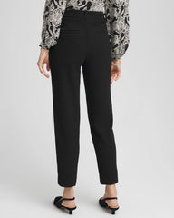 Chico's Discount Black Matelassé Slim Tapered Ankle Pants