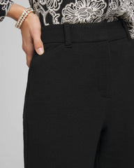 Chico's Discount Black Matelassé Slim Tapered Ankle Pants