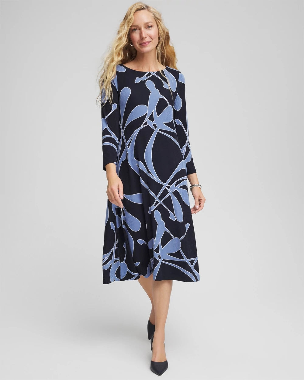 Chico's Outlet Travelers India Ink Travelers™ Abstract Midi Dress