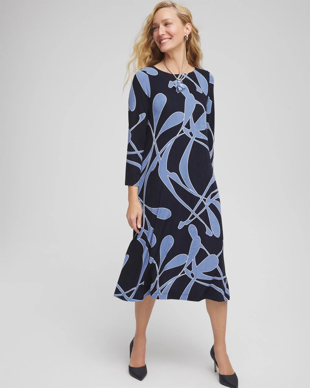 Chico's Outlet Travelers India Ink Travelers™ Abstract Midi Dress