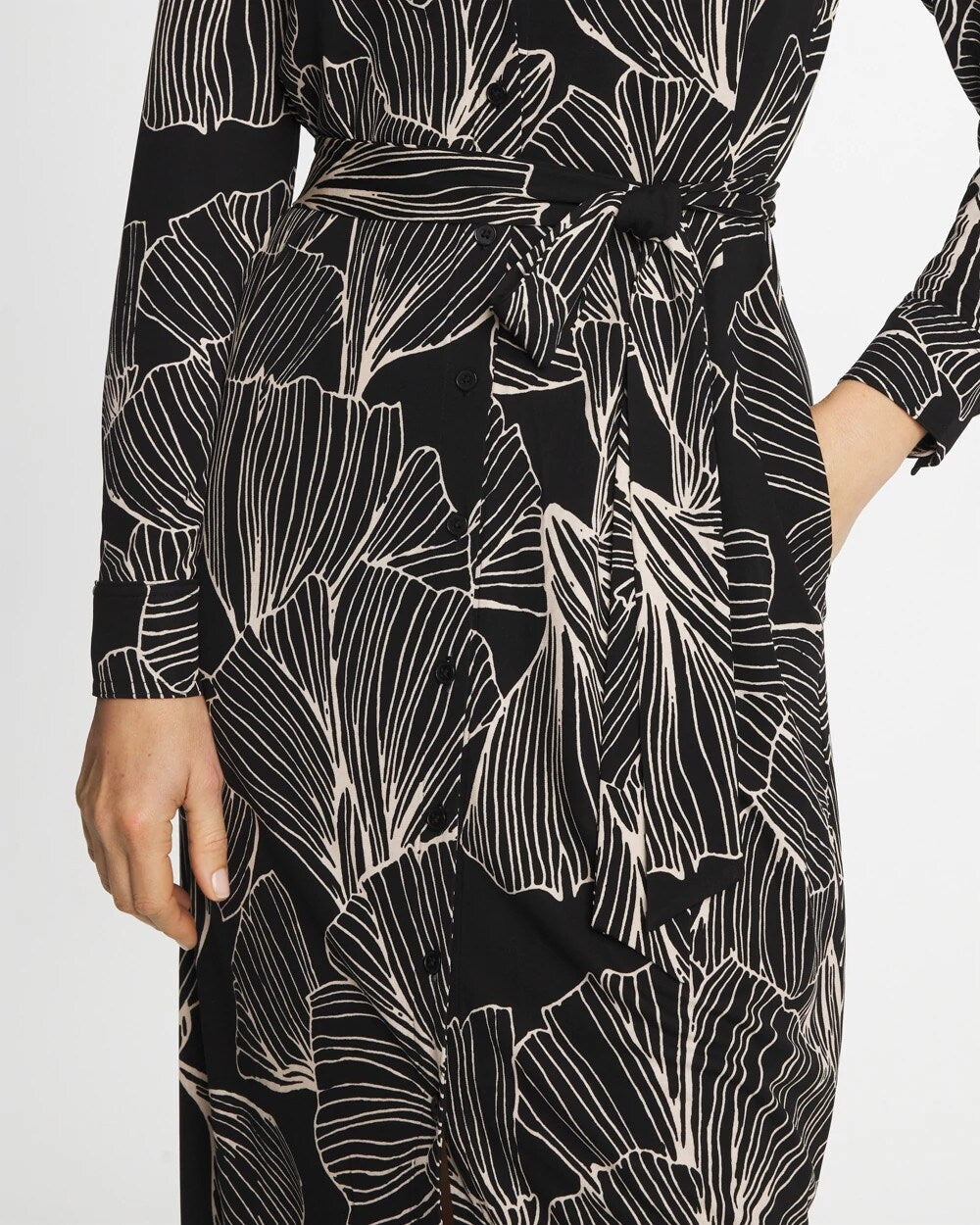 Chico's For Sale Black Printed Knit Shirtdress