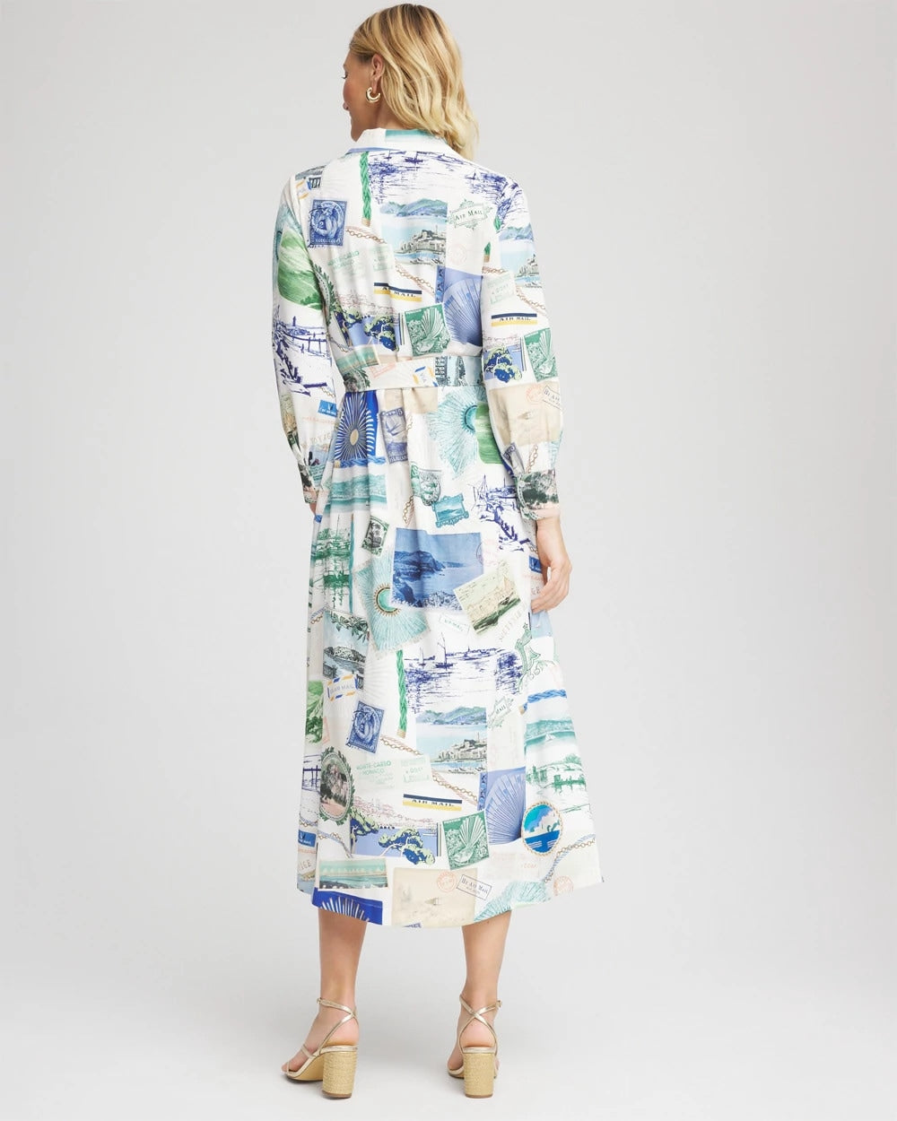 Chico's Discount Ecru Port Call Maxi Shirtdress