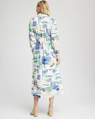 Chico's Discount Ecru Port Call Maxi Shirtdress