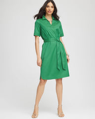 Chico's On Sale Jardin Green Shirttail Hem Popover Dress
