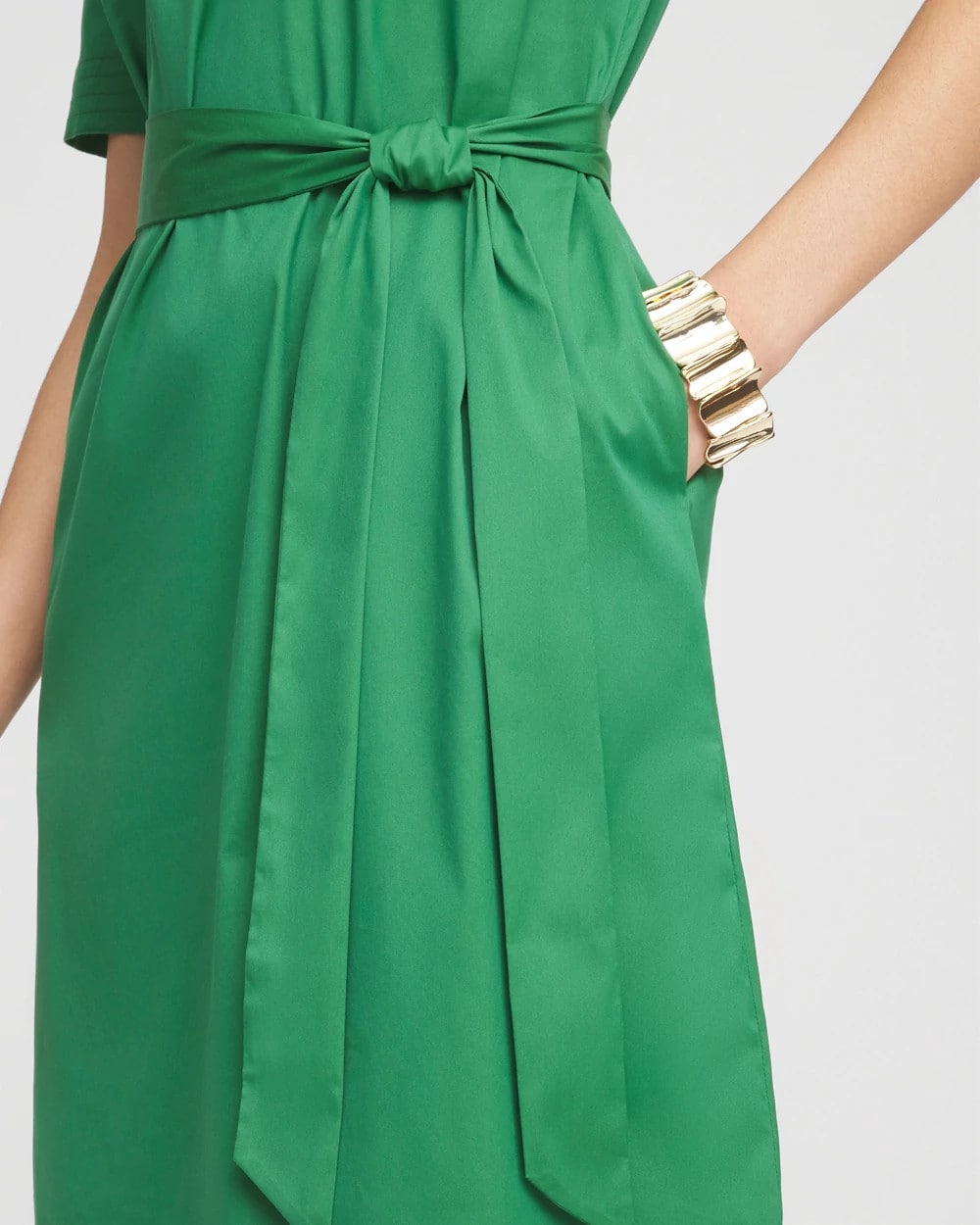 Chico's On Sale Jardin Green Shirttail Hem Popover Dress