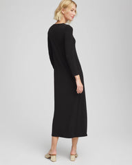 Chico's Outlet Black Embellished Column Maxi Dress