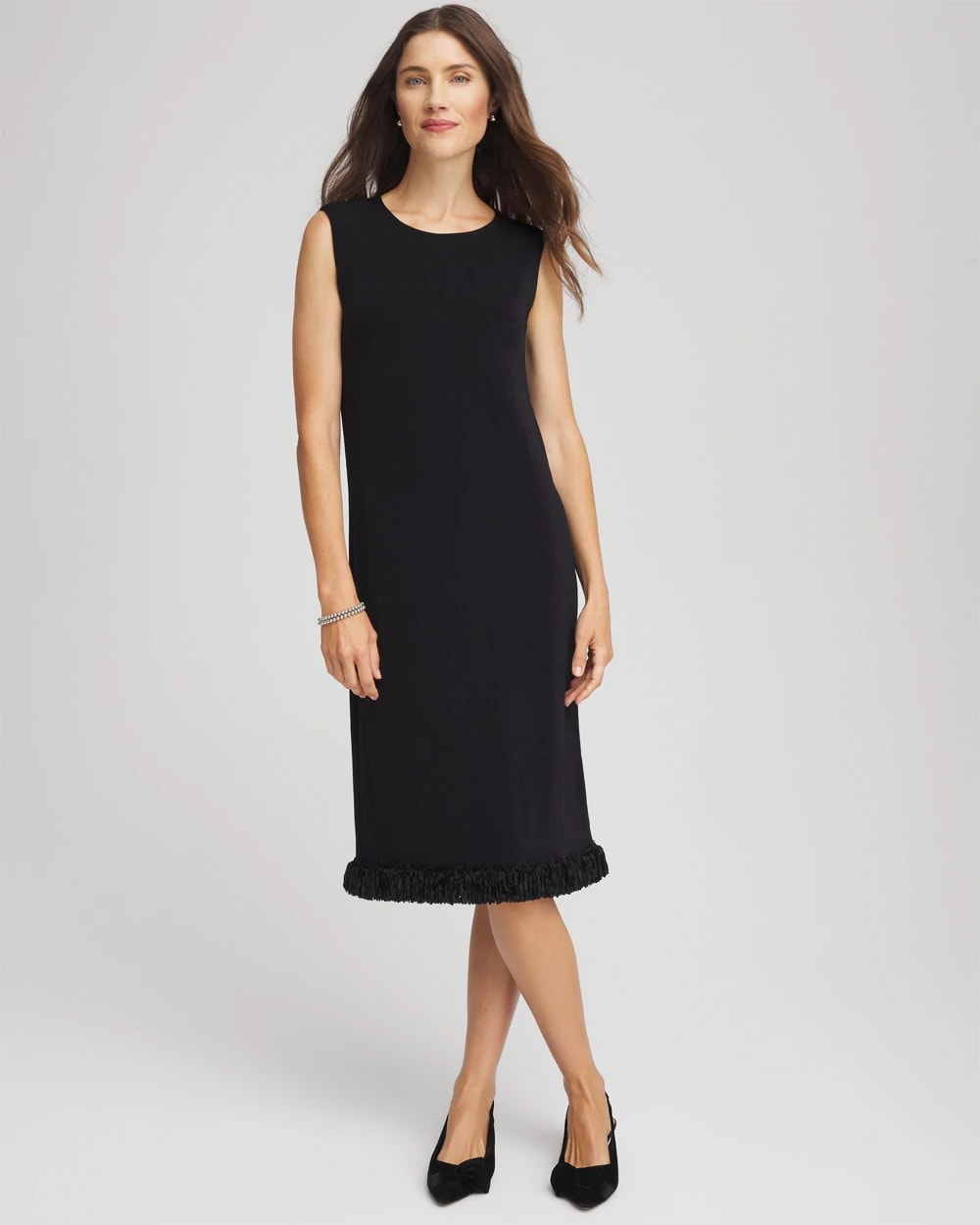 Chico's For Sale Travelers Black Travelers™ Fringe Hem Tank Dress