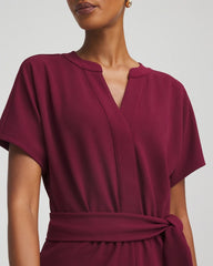 Chico's Sale Deep Chianti Belted Dolman-Sleeve Jumpsuit