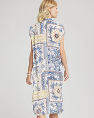 Chico's Outlet Ecru Floral Patchwork Short Shirtdress
