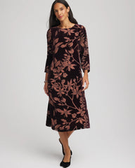 Chico's For Sale Night Bloom Burnout Velvet Midi Dress