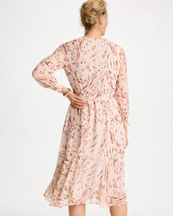 Chico's Online Sweet Blossom Cheetah Georgette Tie Shirtdress