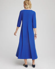 Chico's Discount Cobalt Stone Seamed Crepe Maxi Dress